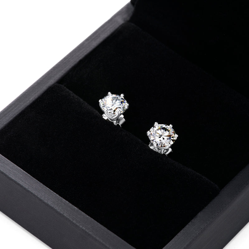 Vela Moissanite Earrings - Total 1.70 Carat DEF-color Gemstone