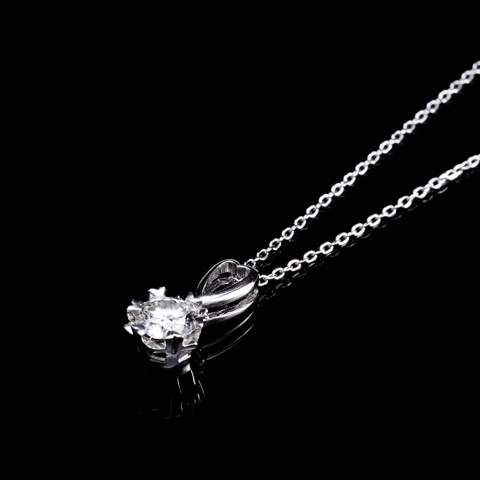 【HYERES LOR】Essence Silver(W) Moissanite Bain Necklace aquamarine-faceted-necklace-