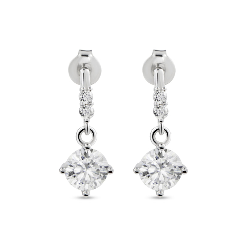 Emilia Moissanite Earrings - Total 1.8 Carat DEF-color Gemstone
