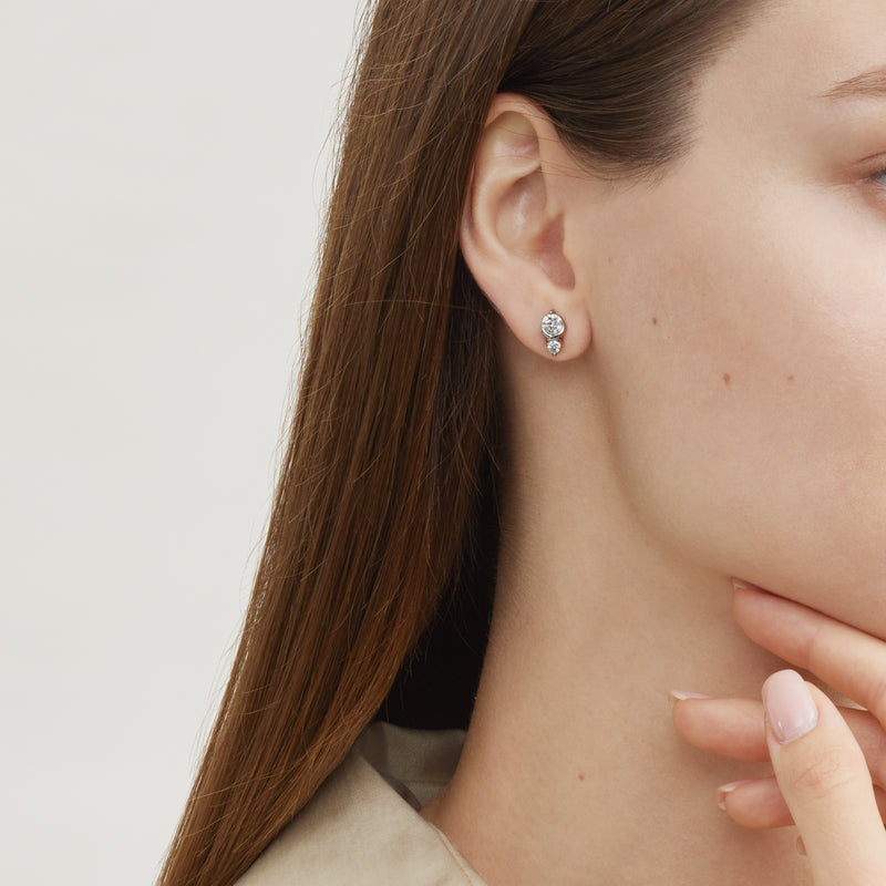 Zara Moissanite Earrings - Total 1 Carat DEF-color Gemstone