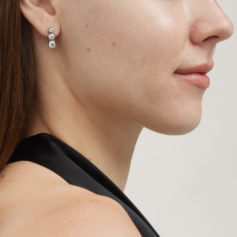 Nola Moissanite Earrings - Total 1.53 Carat DEF-color Gemstone