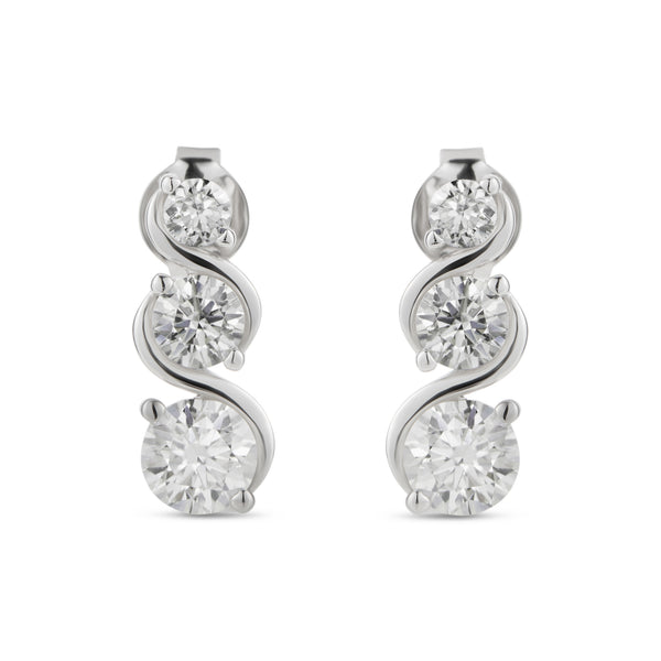 Nola Moissanite Earrings - Total 1.53 Carat DEF-color Gemstone
