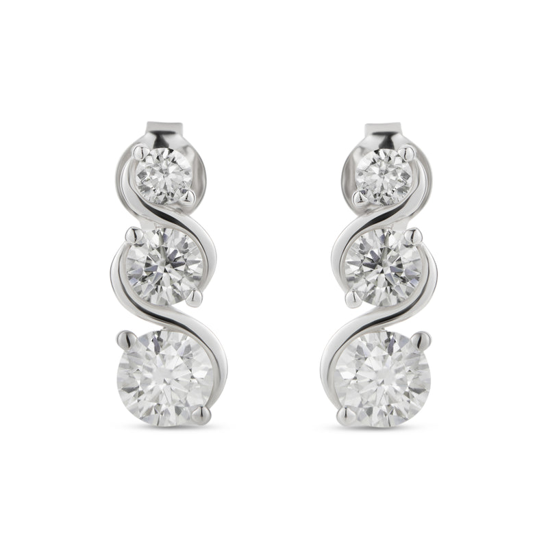 Nola Moissanite Earrings - Total 1.53 Carat DEF-color Gemstone