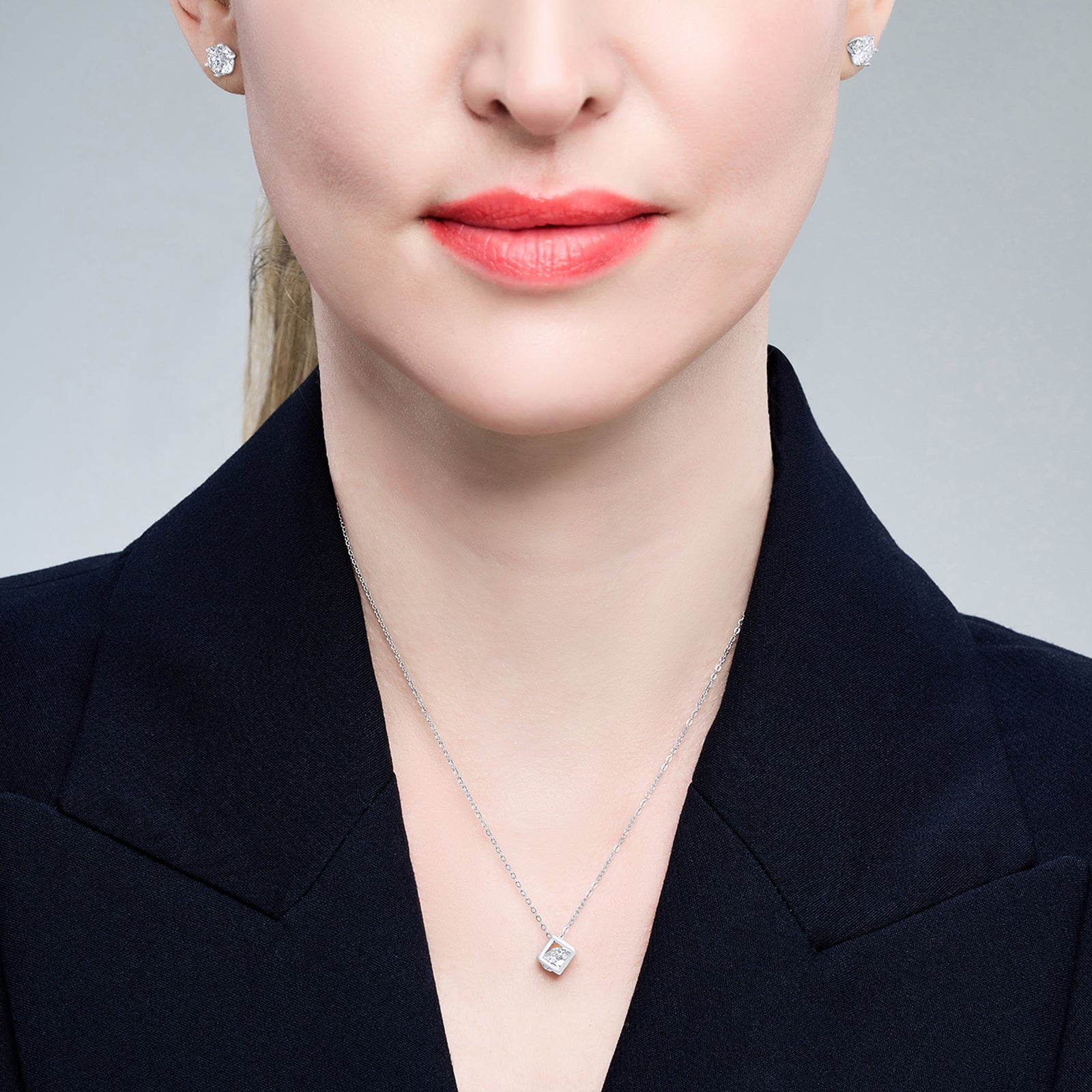 正規品【HYERES LOR】Essence Twinkle Moissanite Necklace Seek Shine Roca 1.0ct Moissanite Necklace (925 Sterling Silver)