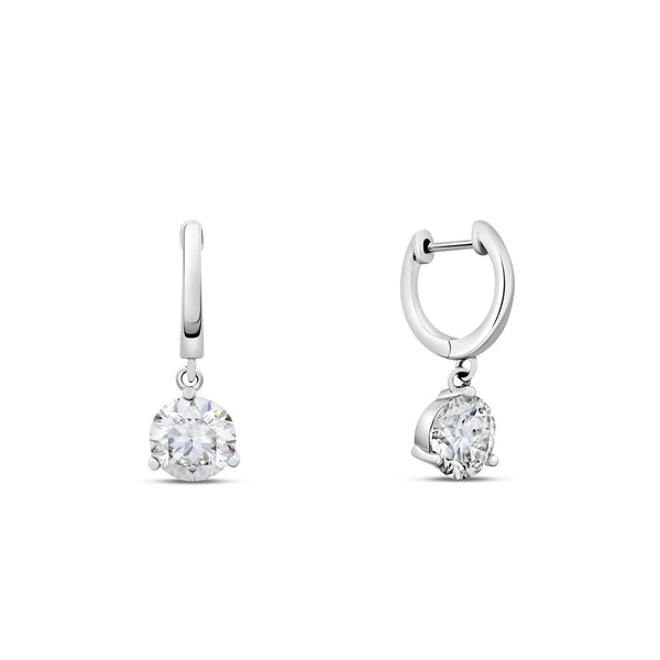 Nadia Moissanite Earrings - Total 2.55 Carat DEF-color Gemstone