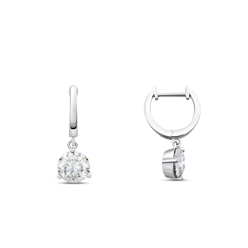 Nadia Moissanite Earrings - Total 2.55 Carat DEF-color Gemstone